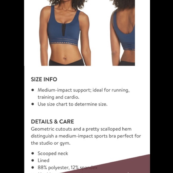 New Zella Laser Cut Scallop Mesh Sports Bra XL - Picture 5 of 5